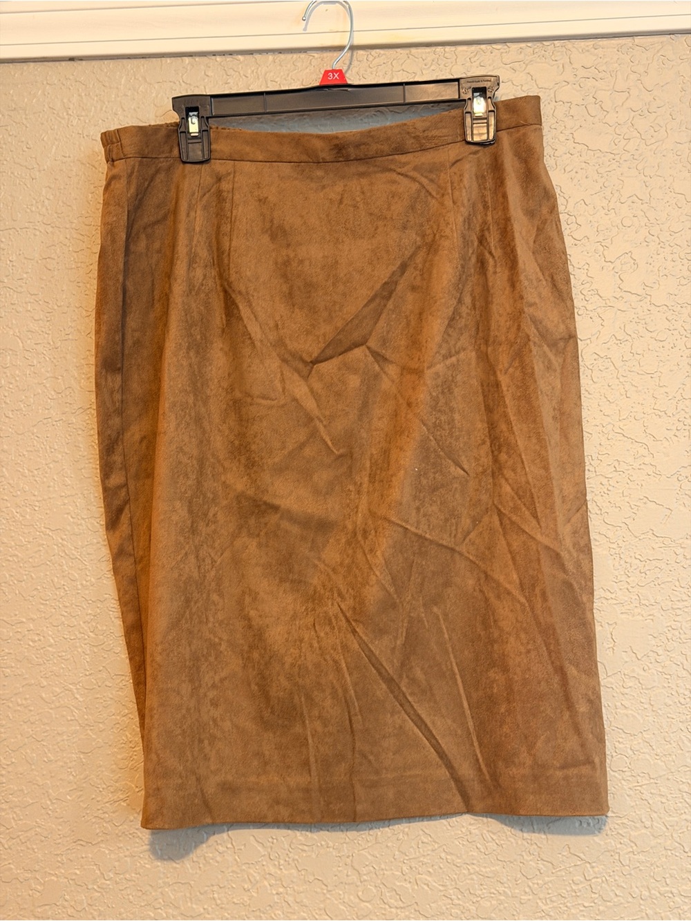 Vintage Brown Suede-like Pencil Skirt - Women